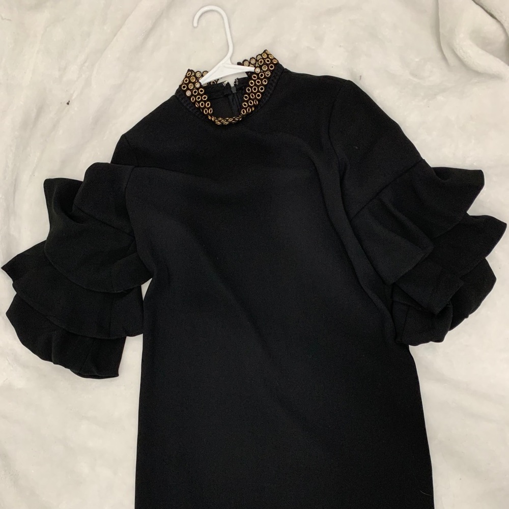 Ina Dress with Gold Grommet Collar